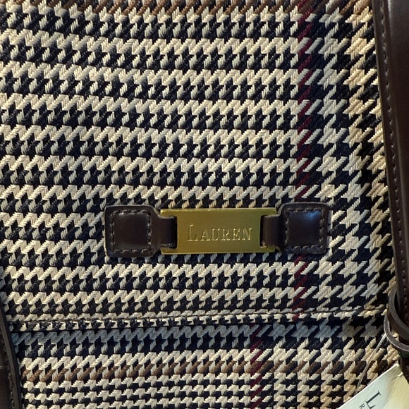 Lauren Ralph Lauren Houndstooth Shoulder Bag - Black and Brown - Picture 3 of 12